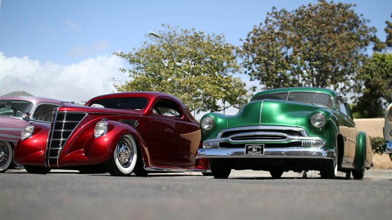 Classic cars at a car show
