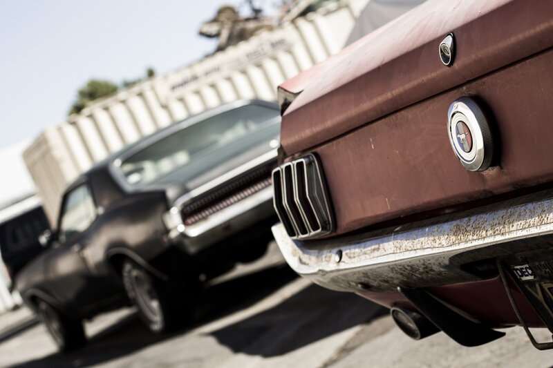Classic cars at a car show