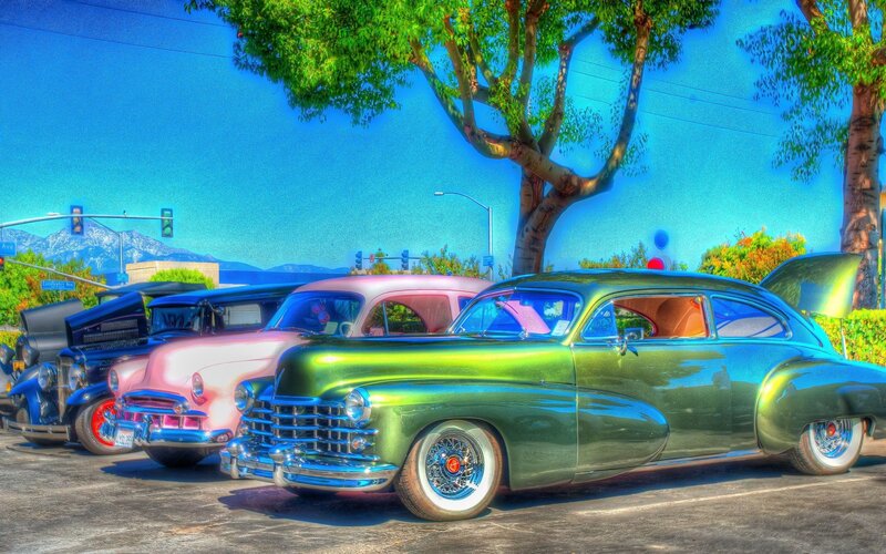 Classic cars at a car show