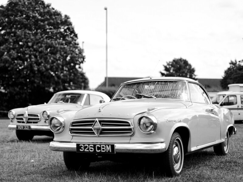 Classic cars at a show