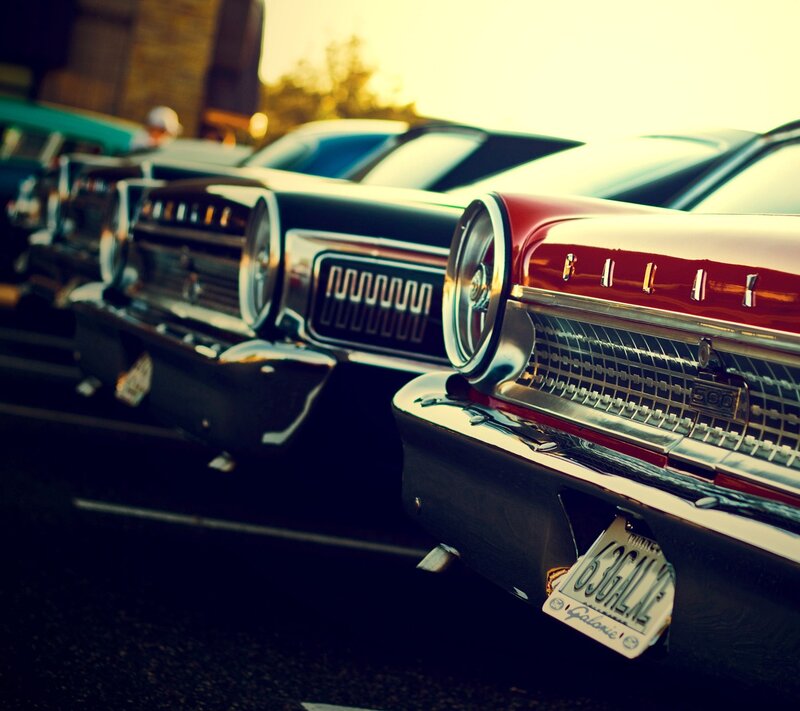 Classic cars at a show