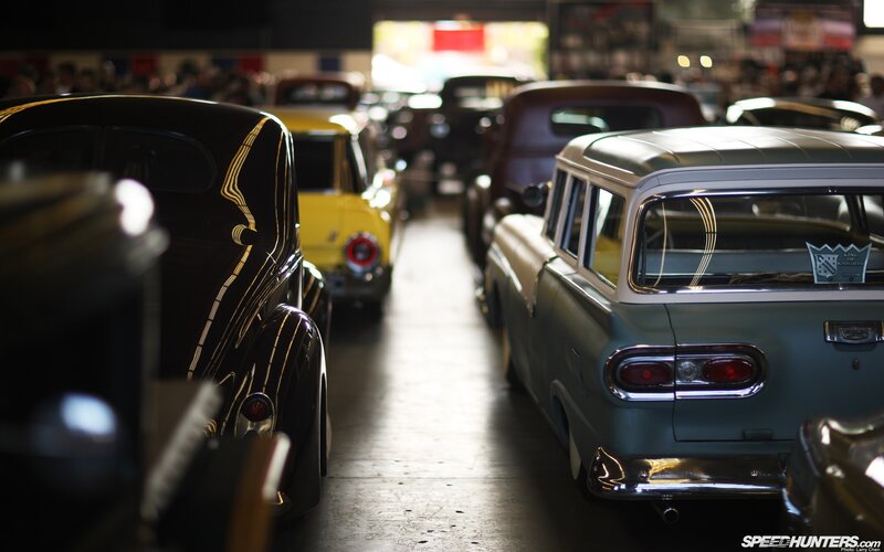 Classic cars at a show