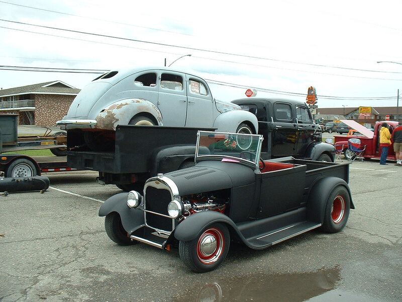 Classic cars at a show