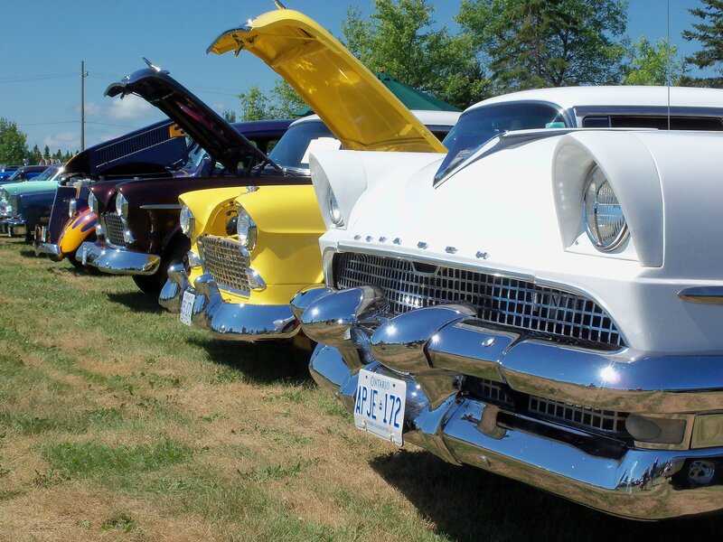 Classic cars at a show