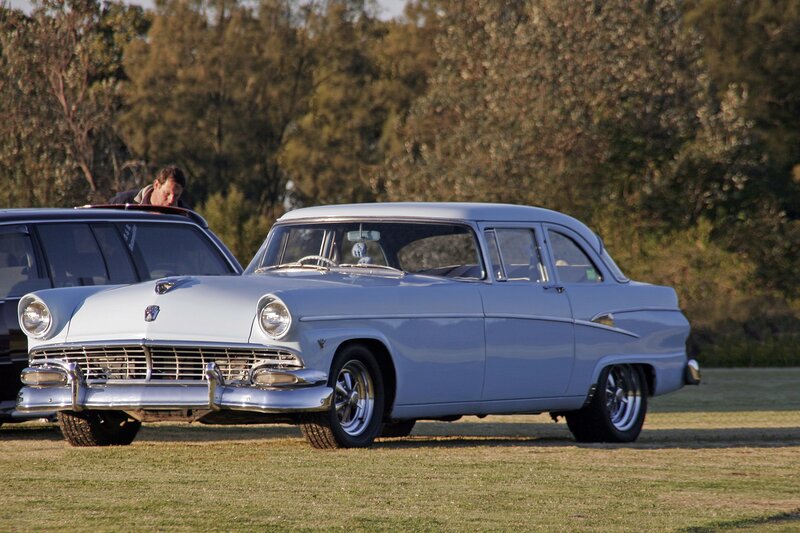 Classic cars at a show