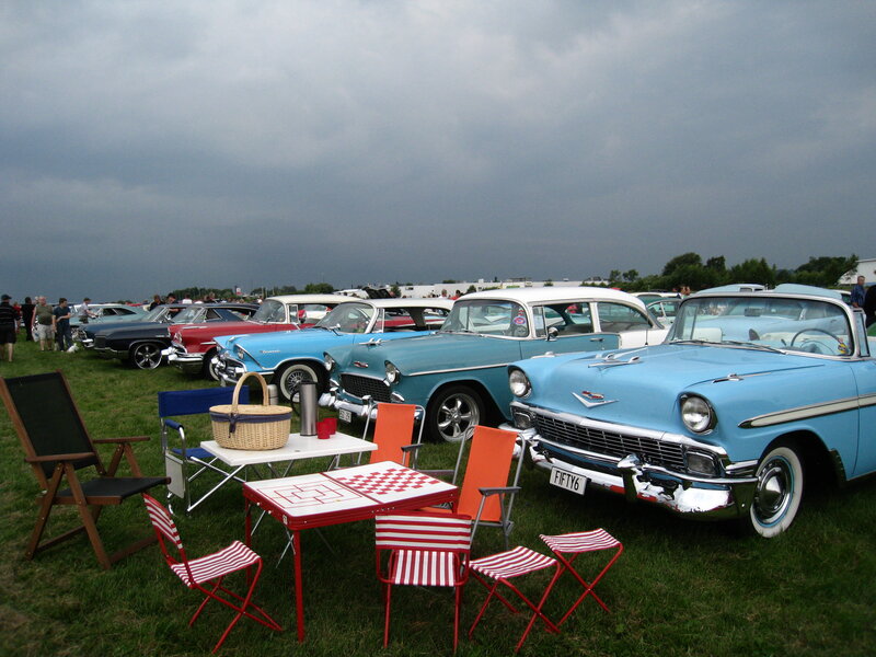 Classic Cars at a Show — Blue