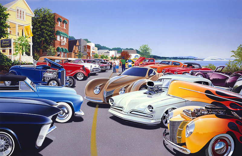 Classic Cars at a Show — Blue, Vibrant