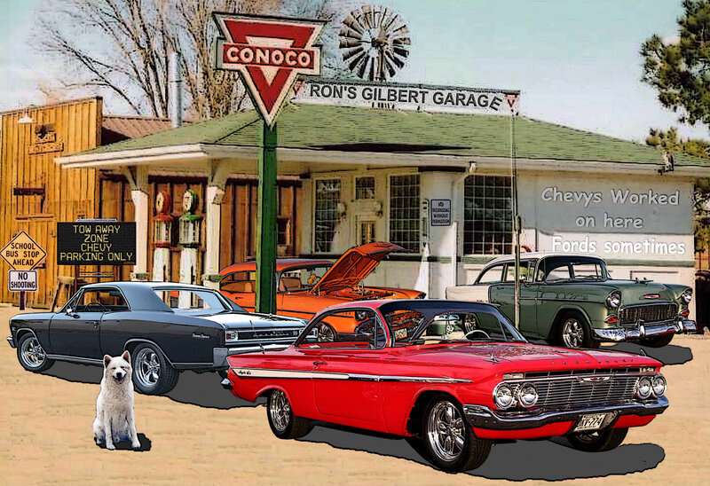 Classic Cars at Garage