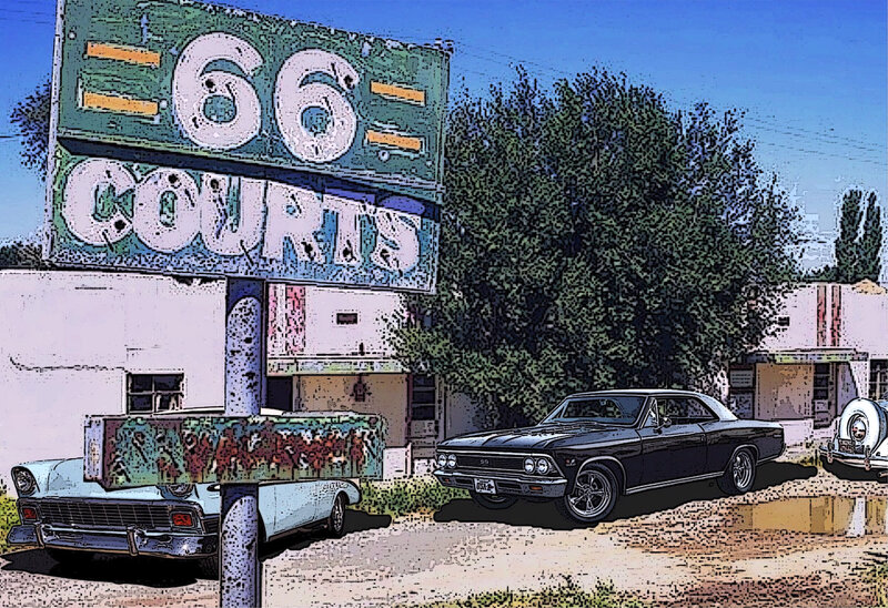Classic Cars at Motel