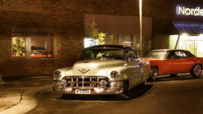 Classic Cars at Night — Black