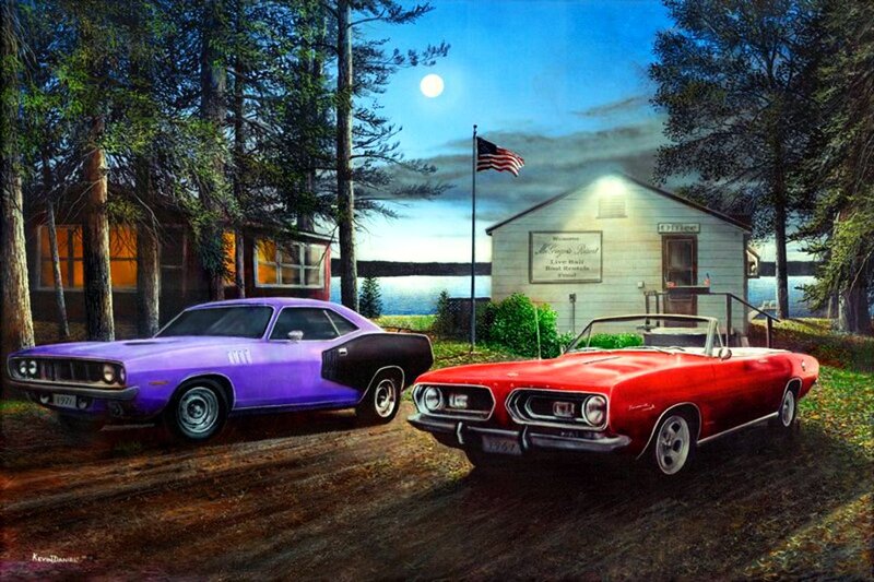 Classic Cars at Night — Purple