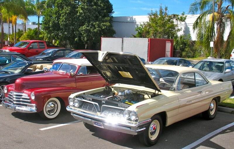 Classic Cars at Show — Beige, Bright