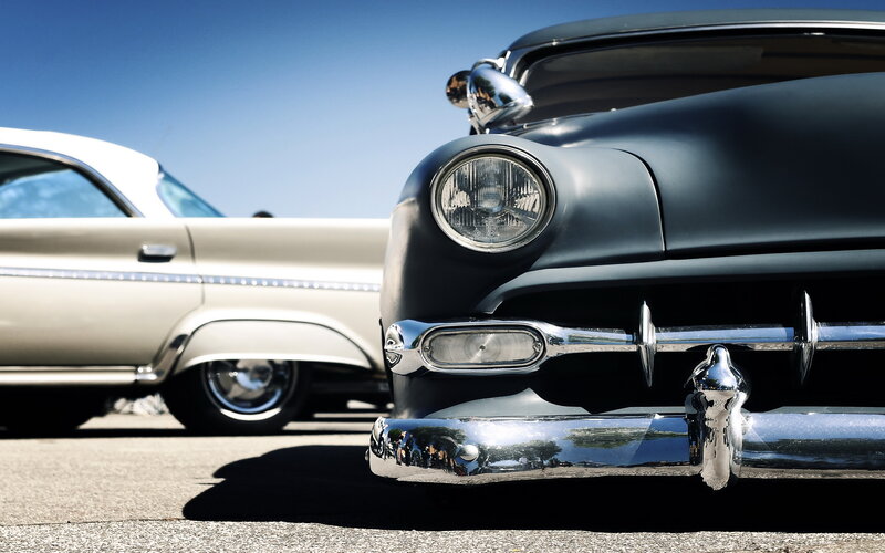 Classic Cars at Show — Black