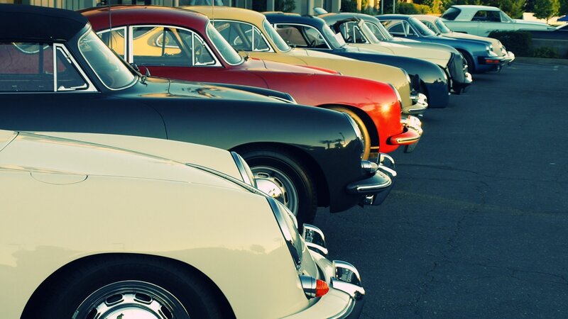Classic Cars in a Row — White