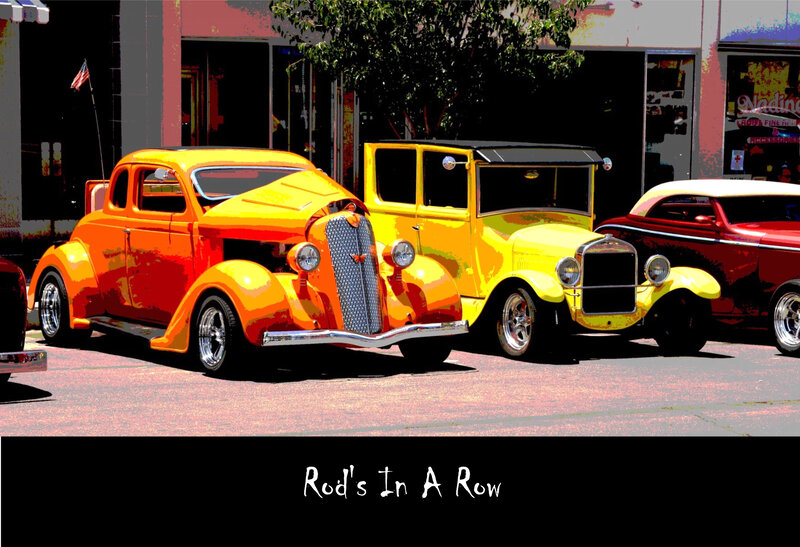 Classic Cars in a Row — Yellow