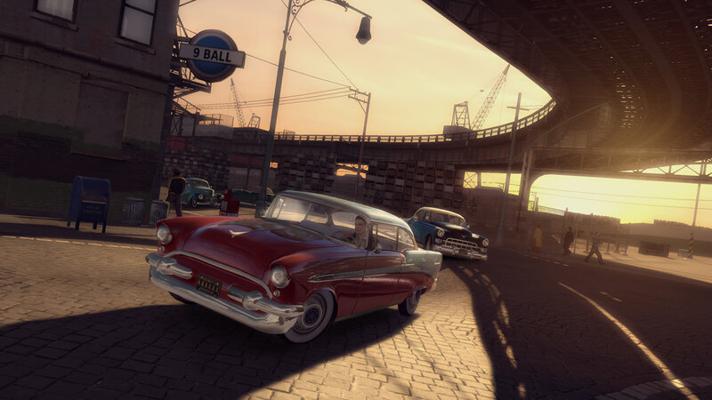 Classic cars in urban setting