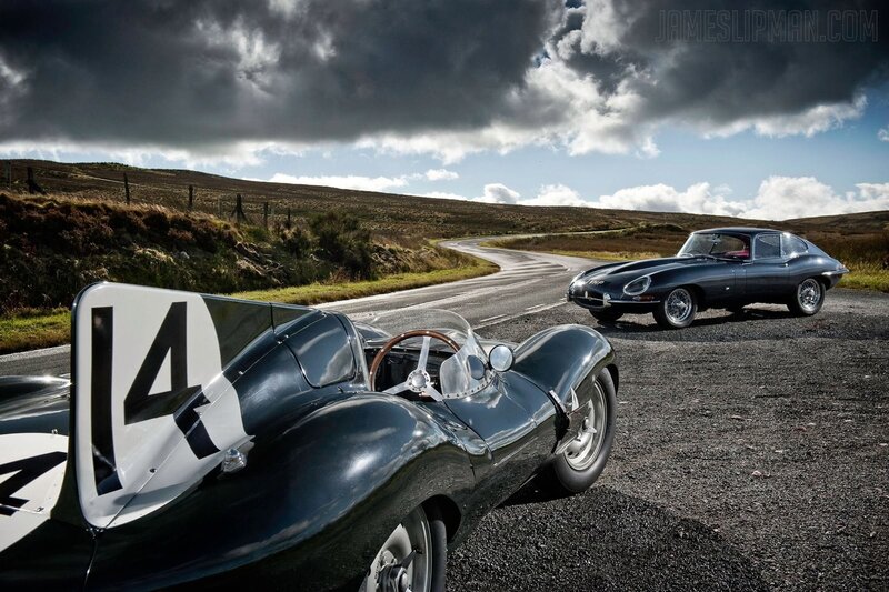 Classic cars on a winding road