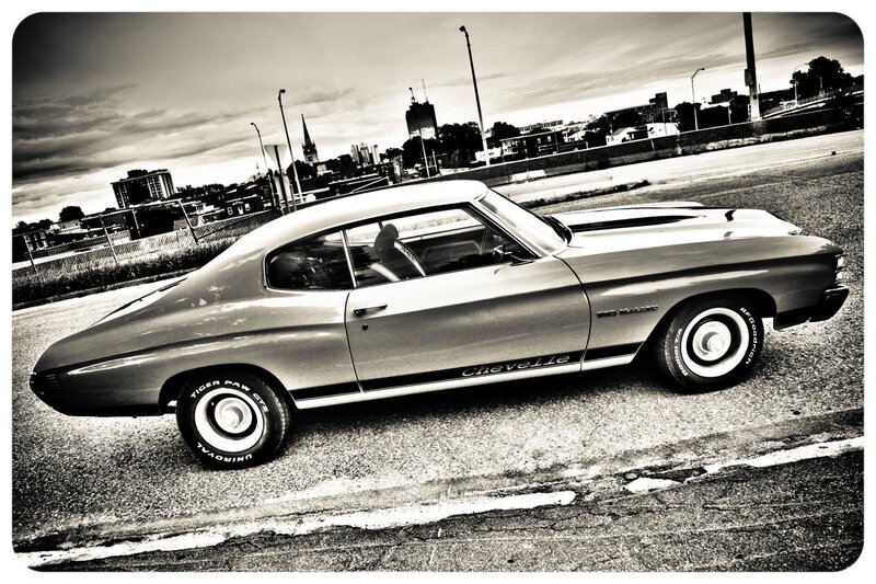 Classic Chevelle on city street