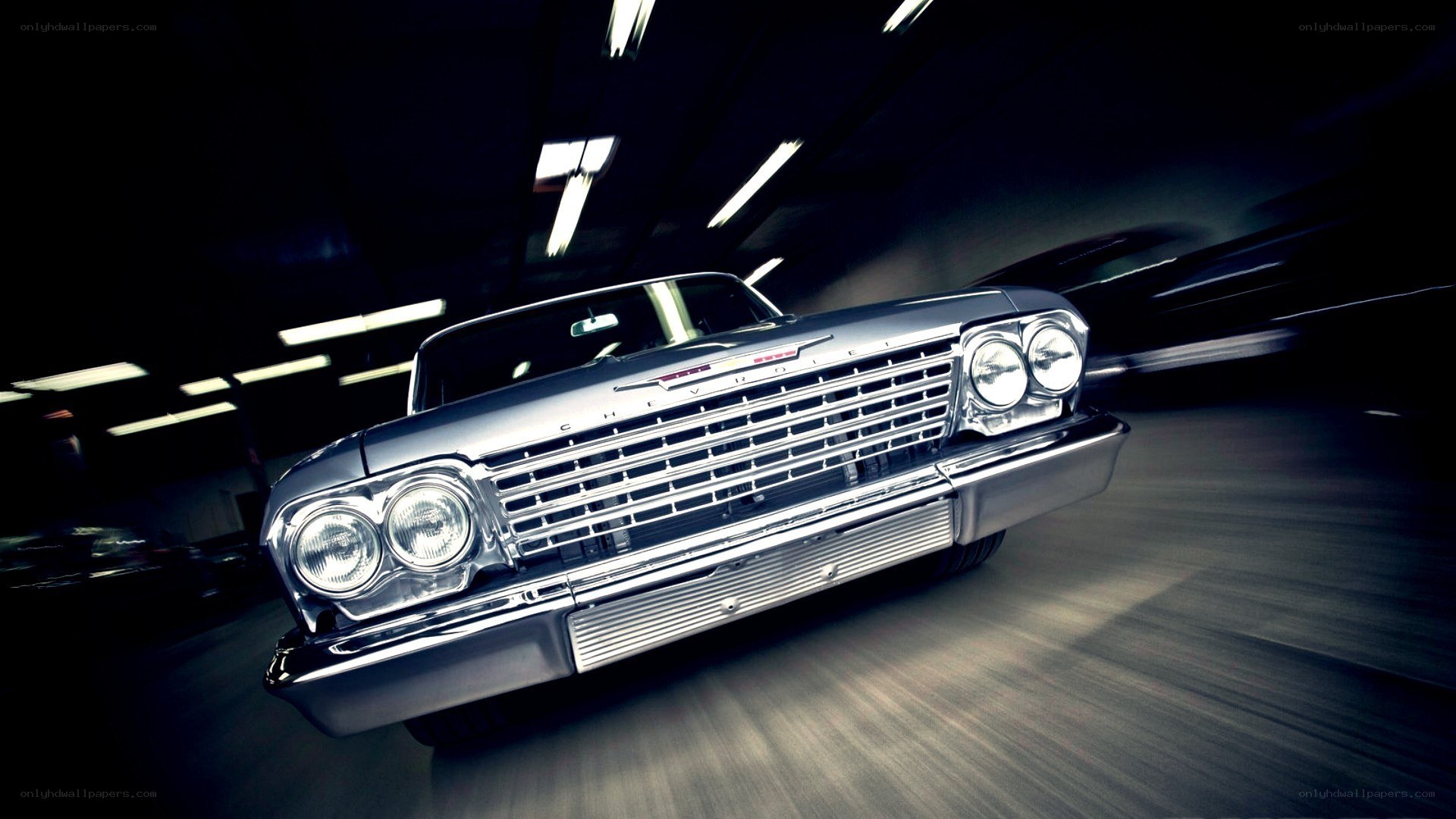 classic chevrolet in motion