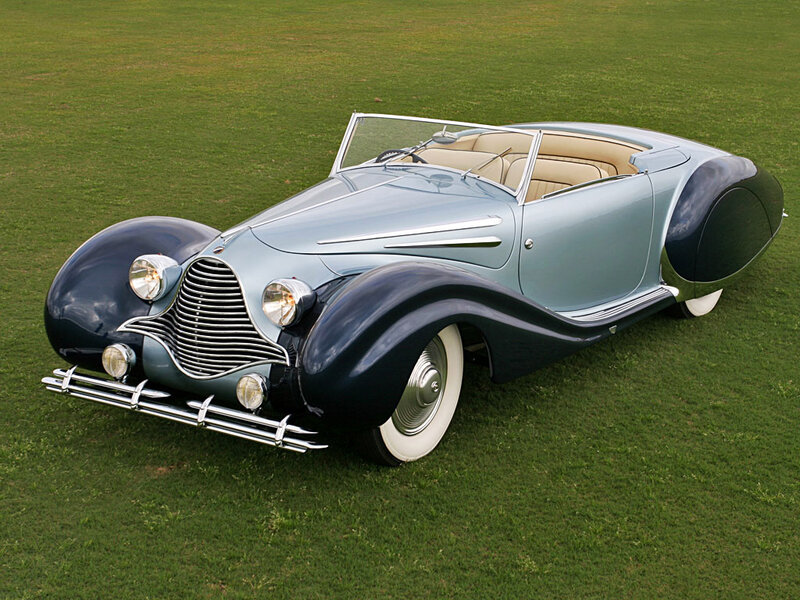 Classic Convertible Car — Blue