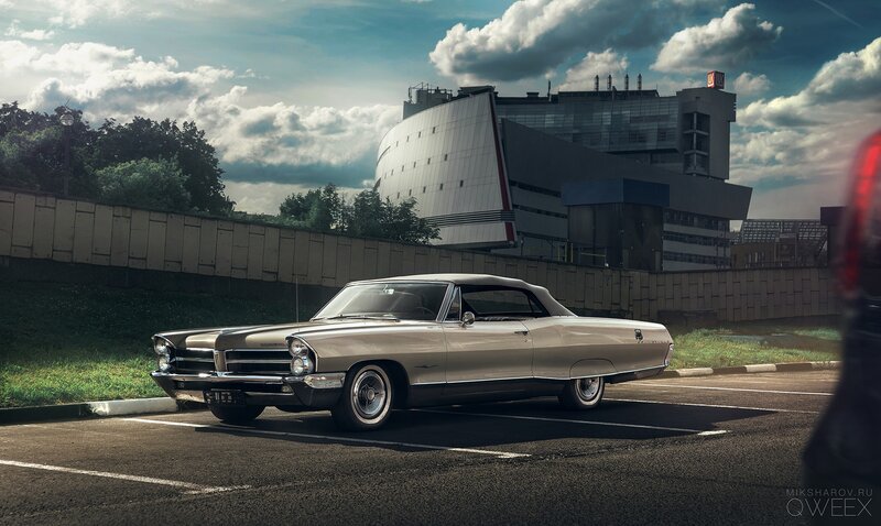 Classic Convertible Car — Silver, Dramatic