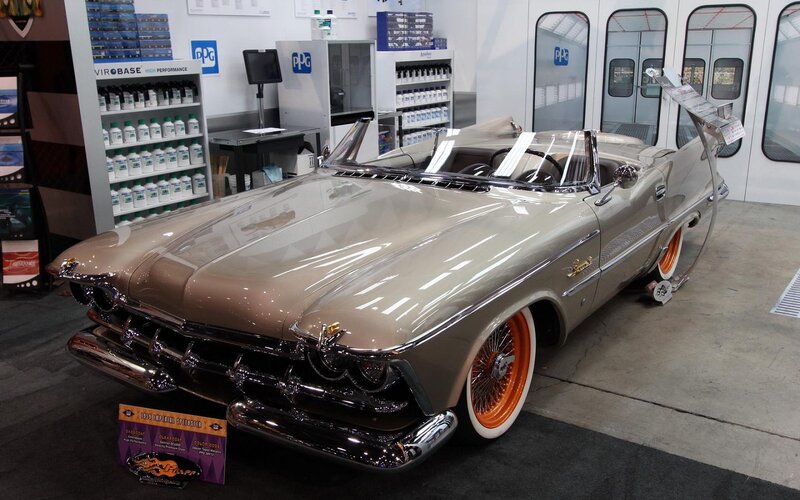 Classic Convertible Car — Silver, Showroom