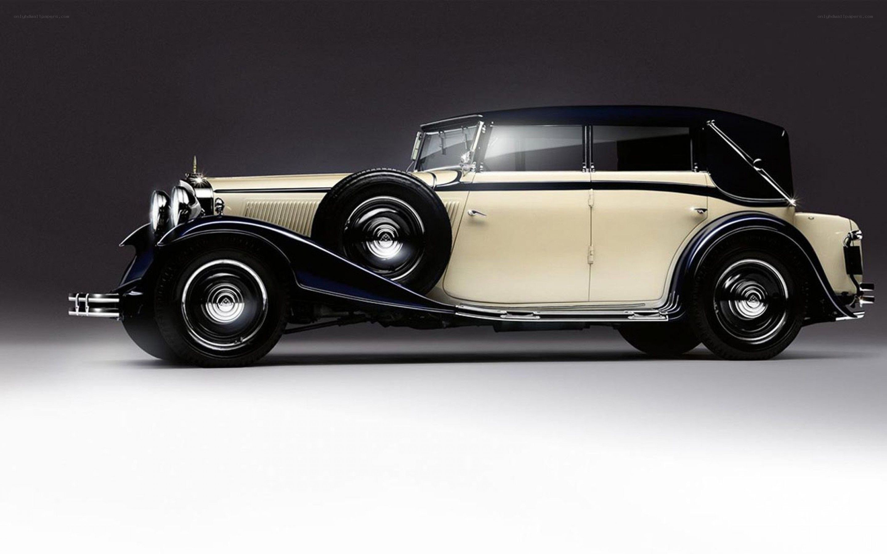 Classic cream and black car
