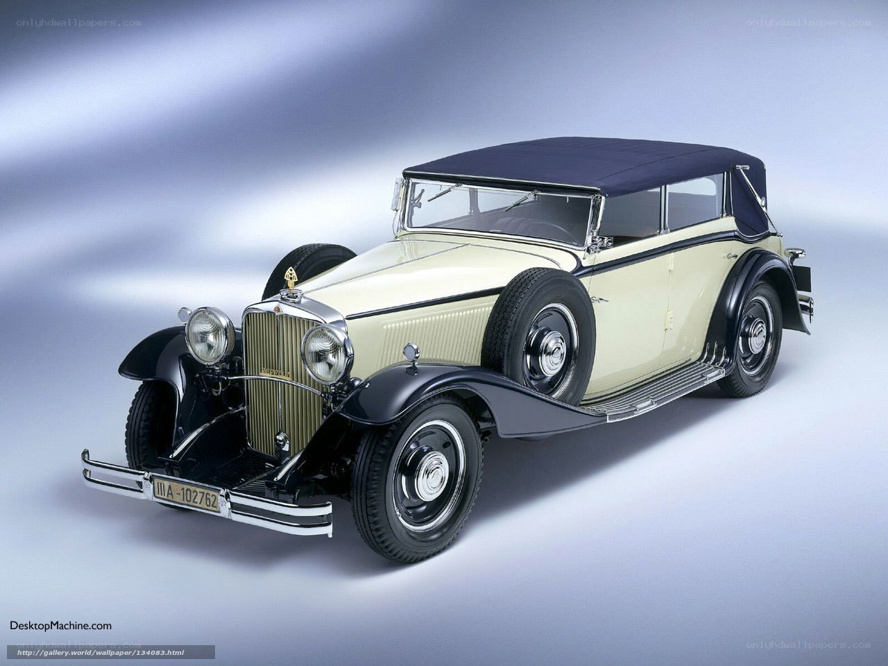 Classic cream and black car