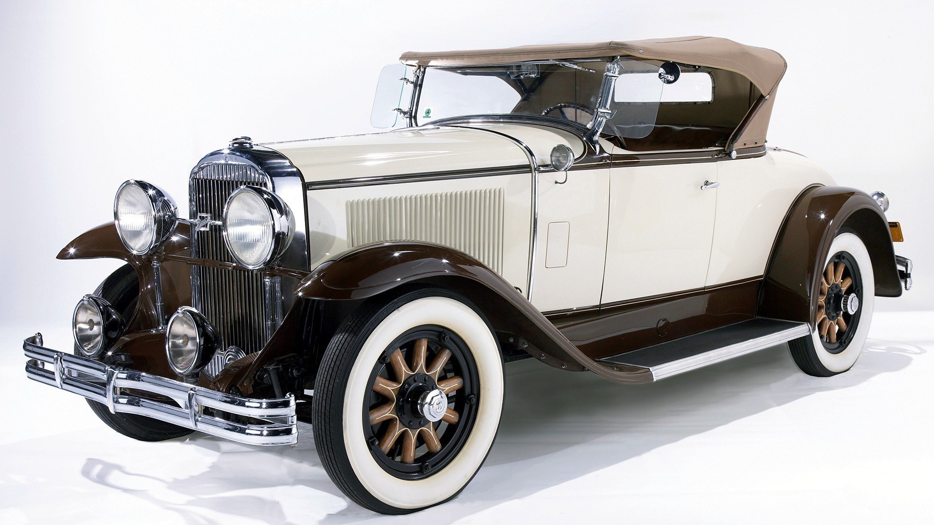Classic cream and brown convertible