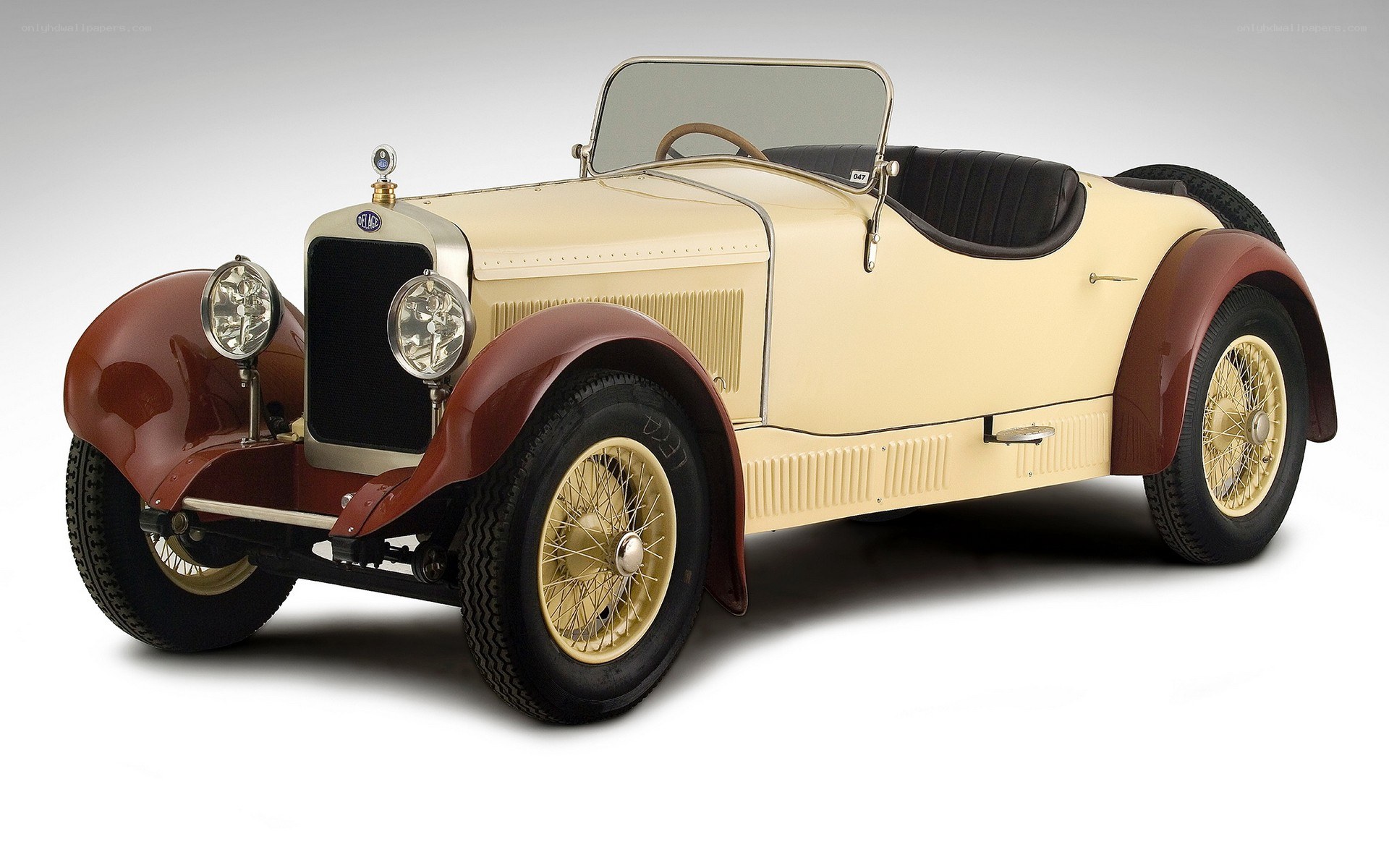 Classic cream and maroon car