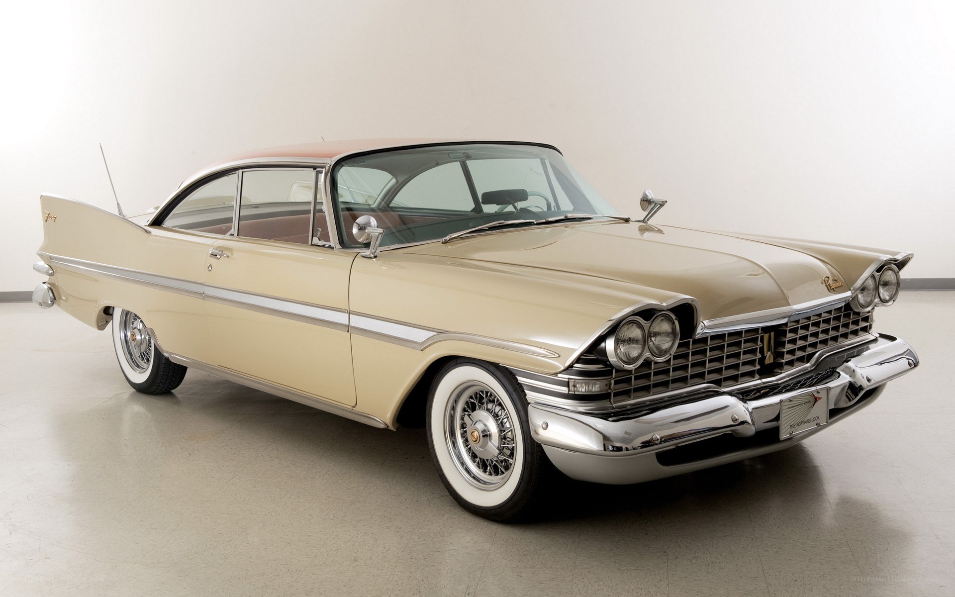 Classic cream-colored car