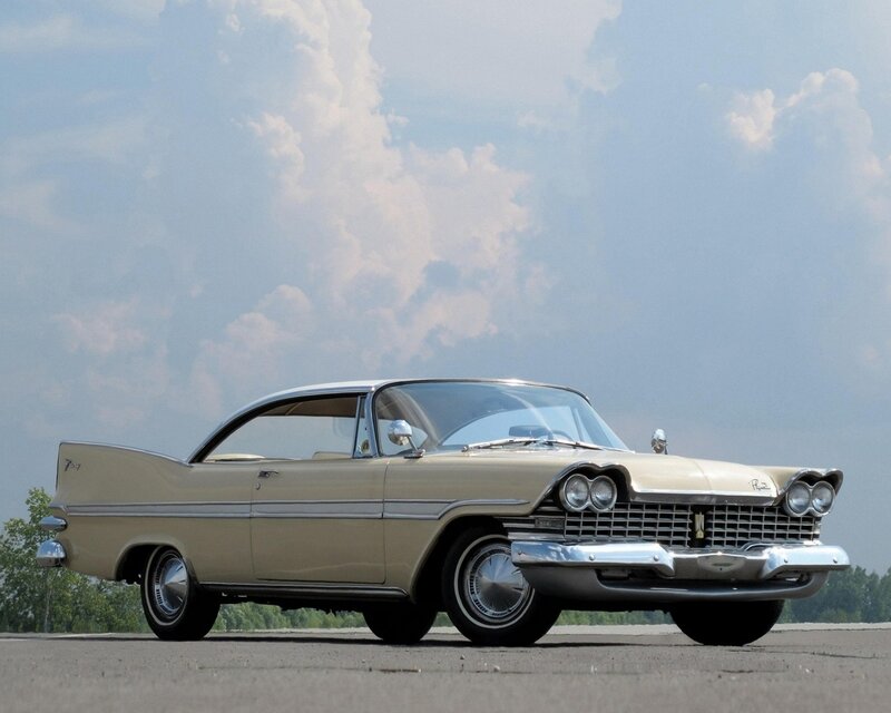 Classic cream-colored car