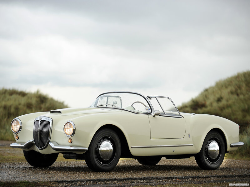Classic cream convertible car