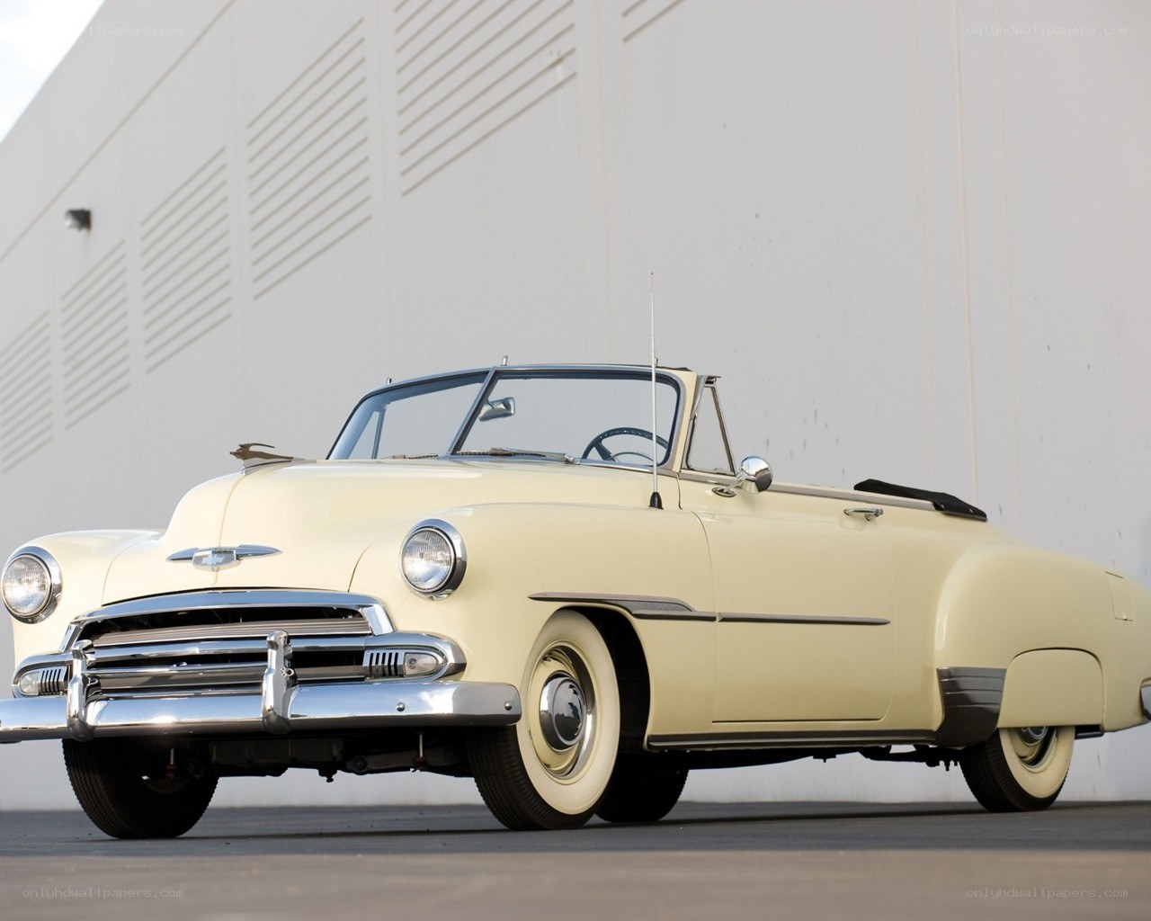 Classic cream convertible car