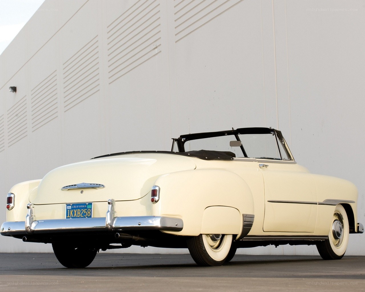 Classic cream convertible car