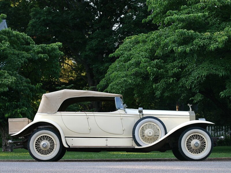 Classic cream convertible car