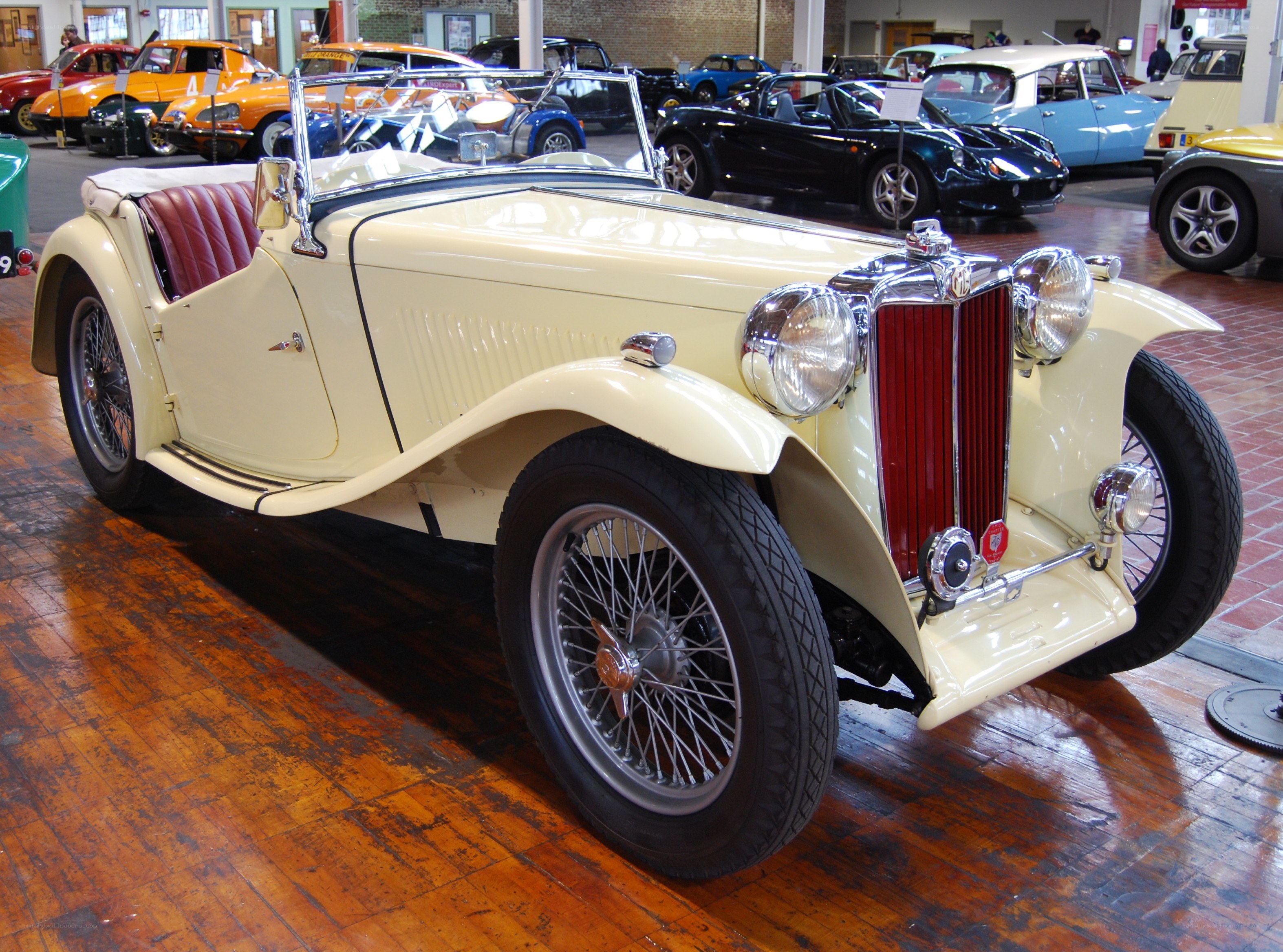 Classic cream convertible car
