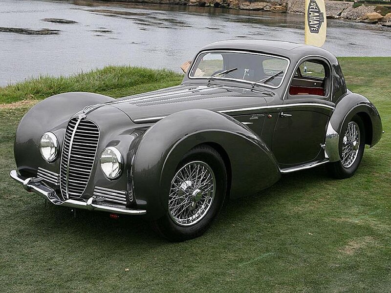 Classic dark green coupe car