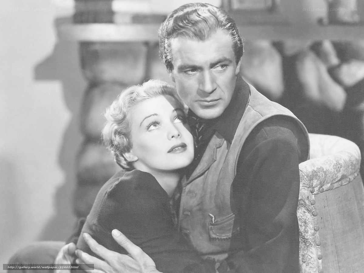 Classic film couple embrace
