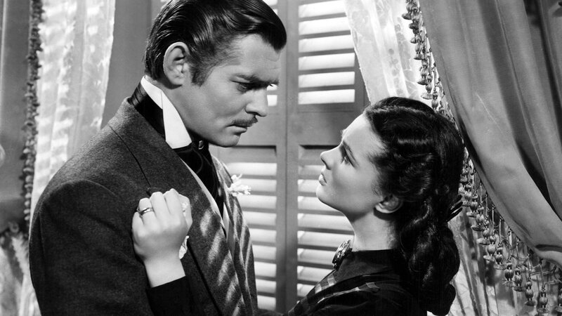 Classic film romance scene