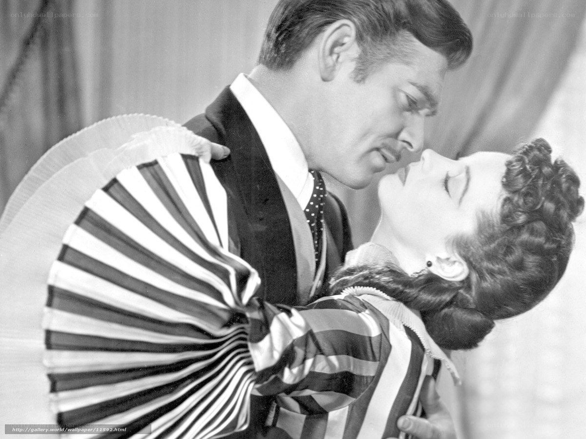 Classic film romance scene