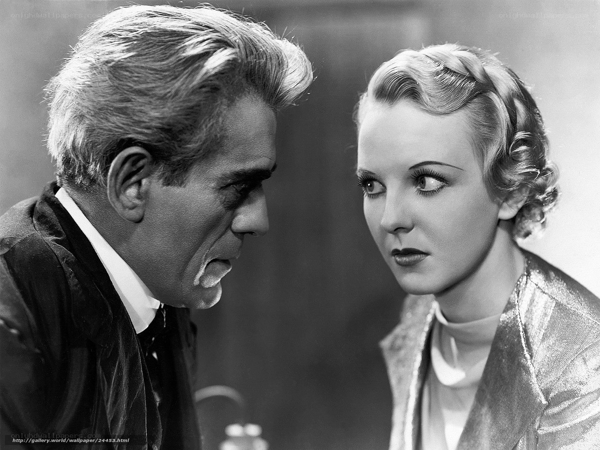 Classic film scene with man and woman