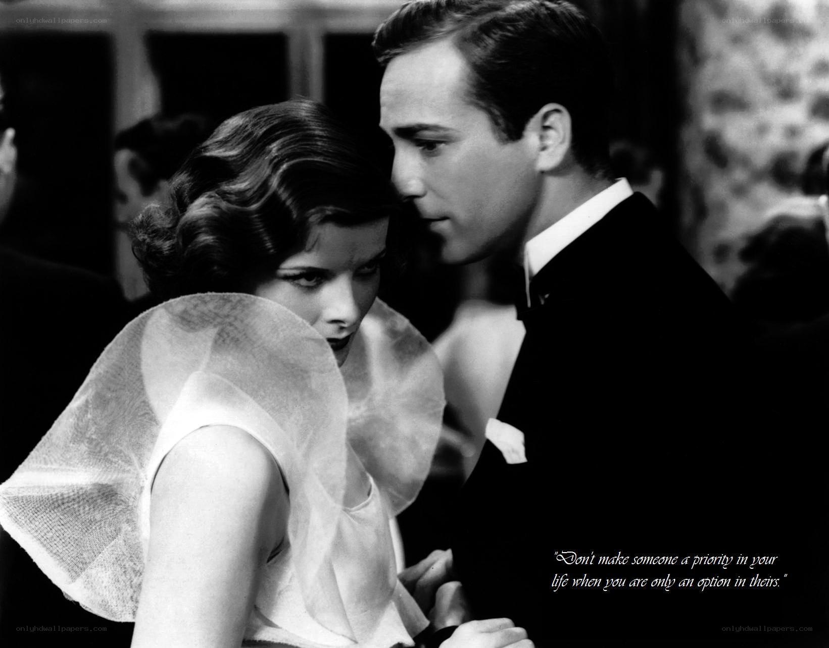 classic film still with quote