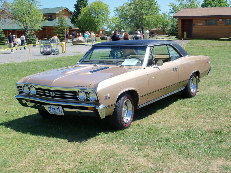 Classic gold convertible at car show