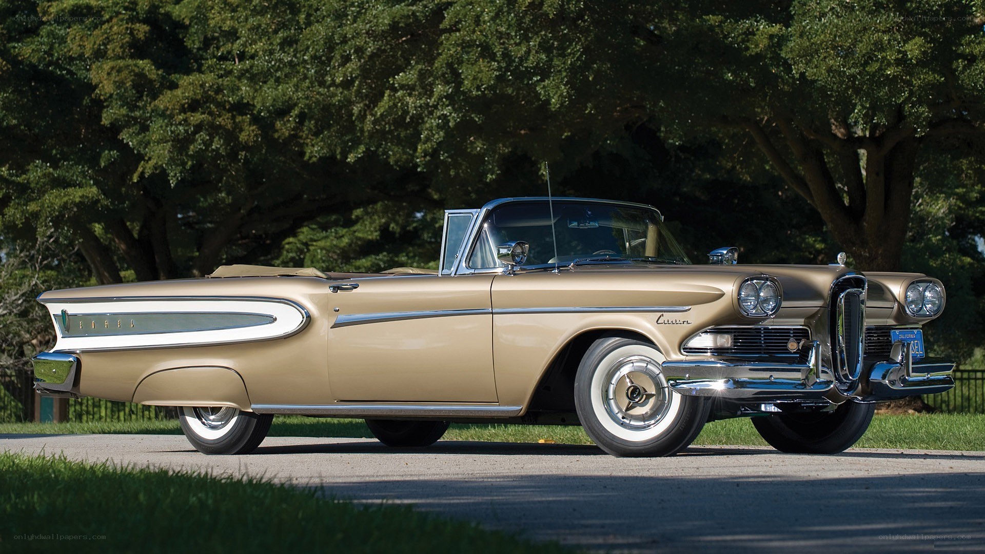Classic gold convertible car