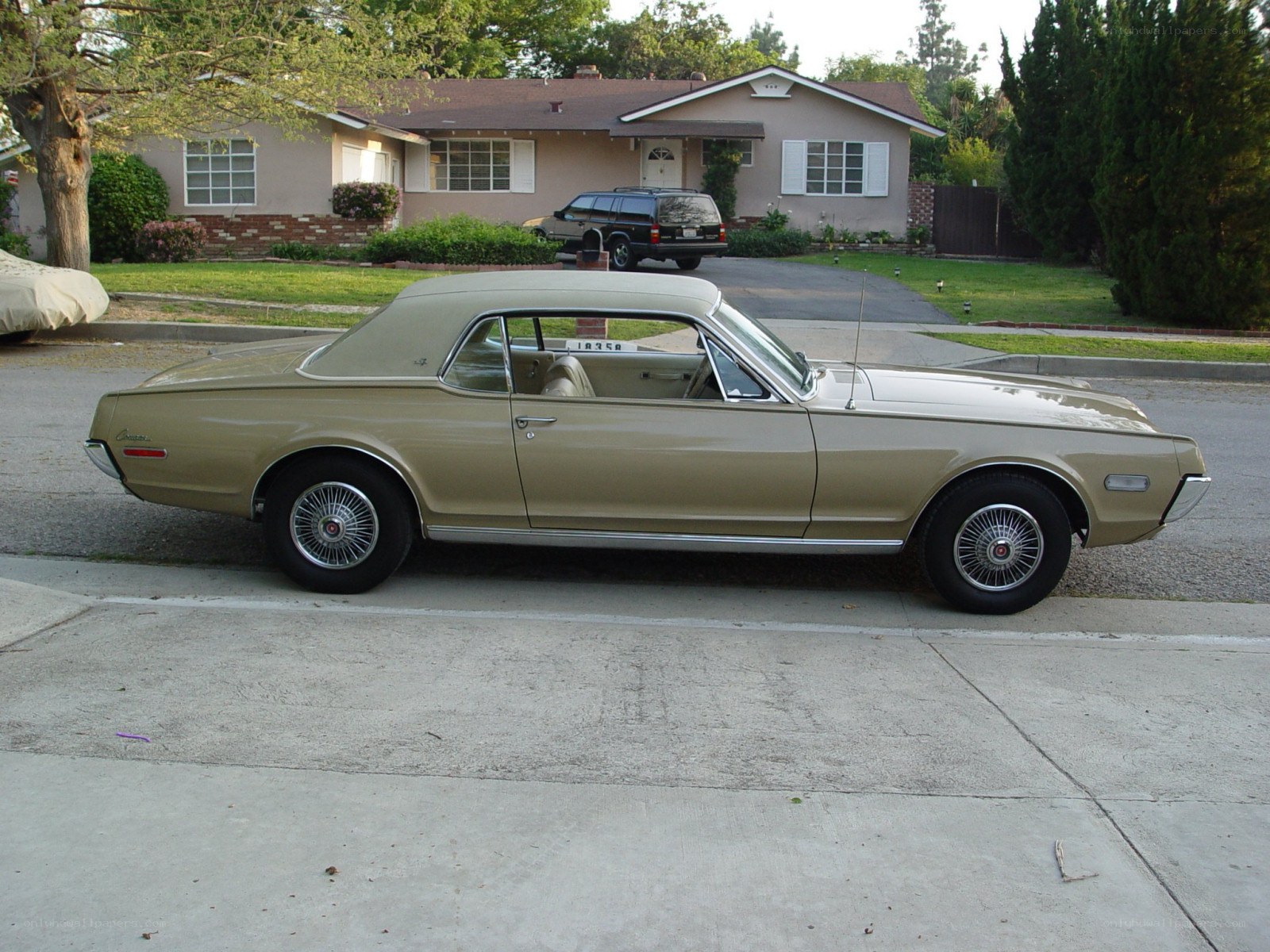Classic gold convertible car