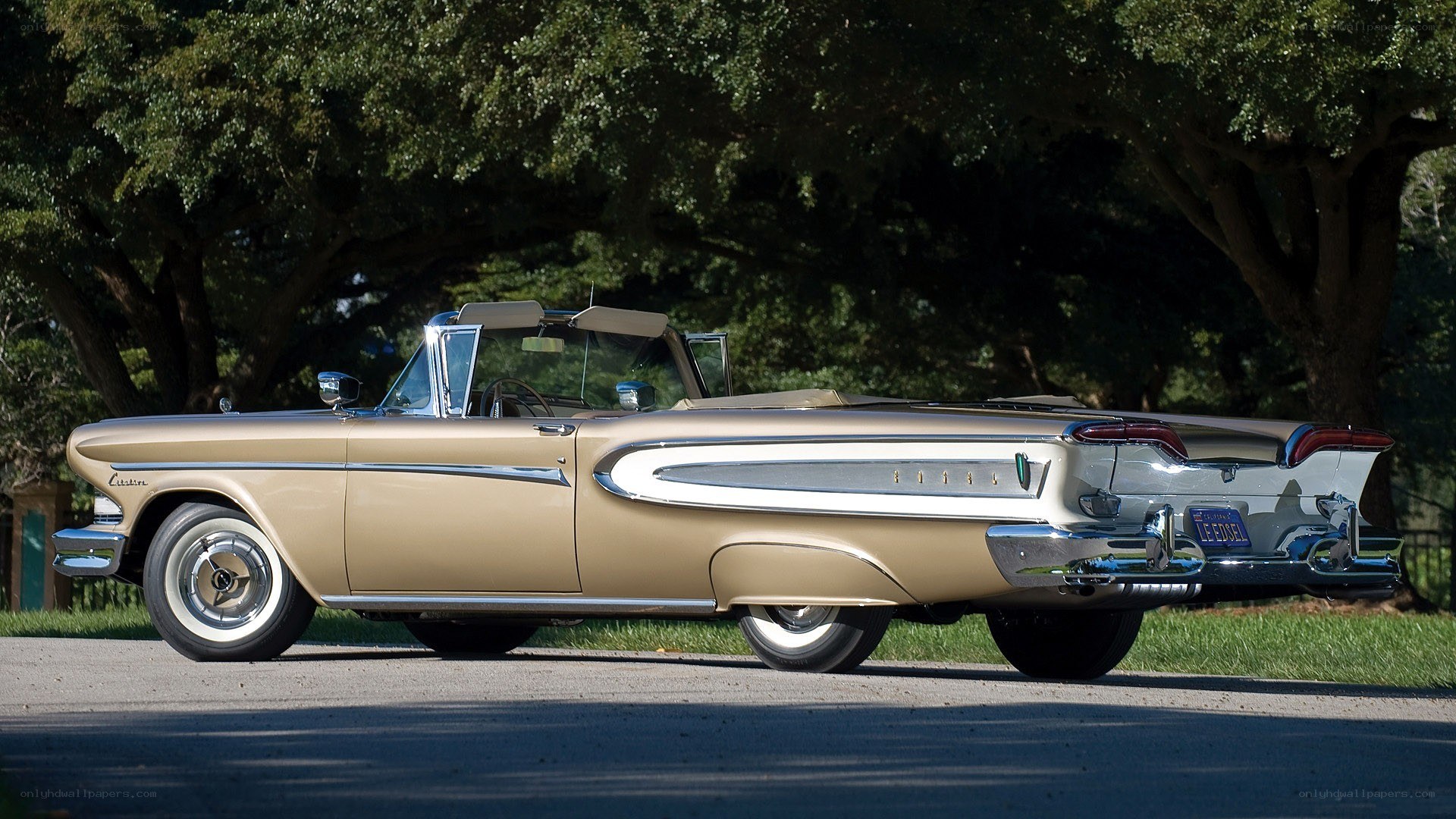 Classic gold convertible car