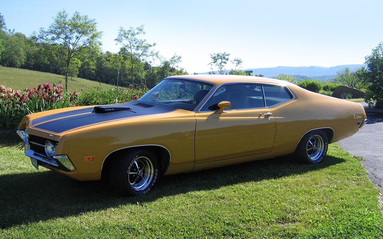 Classic gold muscle car
