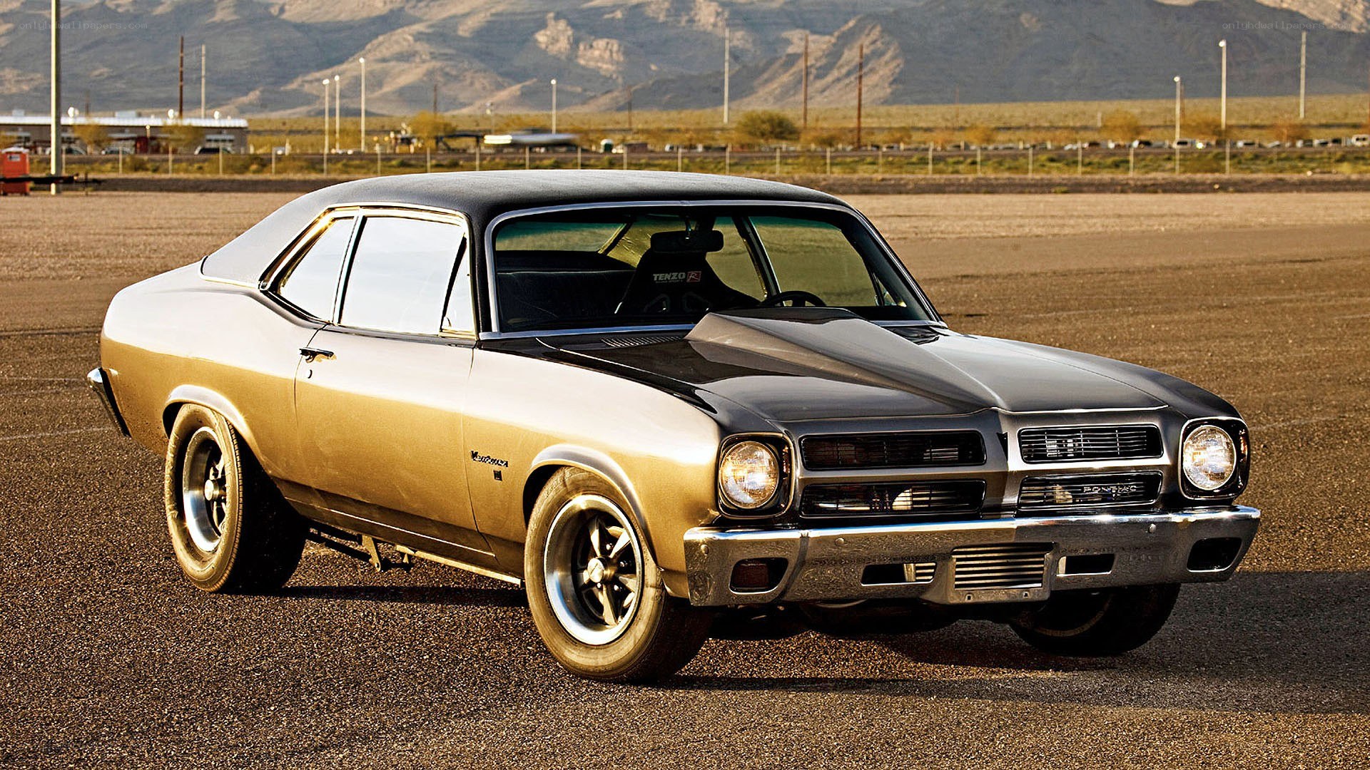 classic gold muscle car