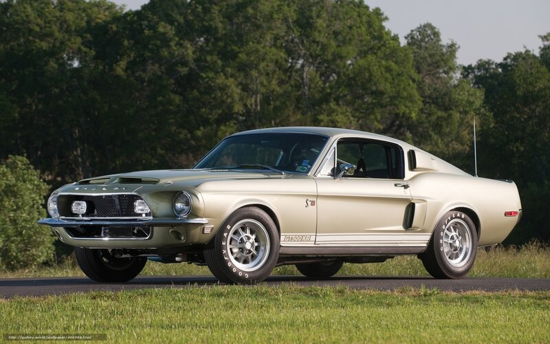 Classic gold muscle car